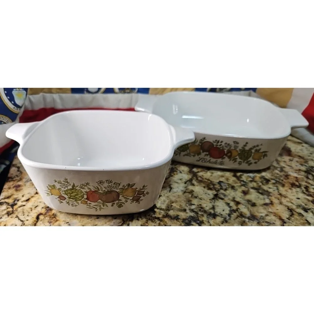 2 Corning‎ Ware Lechalote Casserole  1qt A-1-B Without Lid, P-43-B w/o Lid
